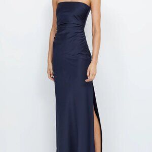 Never worn Navy Bec & Bridge Eternity Strapless Maxi